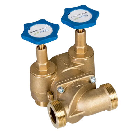 2-Hahnen Verschneidearmatur-Sets mit Rückflussverhinderer + Kombifilter (nicht rückspülbar) Stamm 1 1/4"