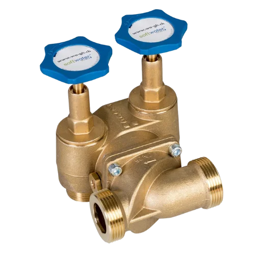 2-Hahnen Verschneidearmatur-Sets mit Rückflussverhinderer + Kombifilter (rückspülbar) Stamm 1"