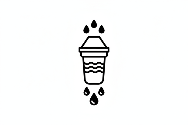 Simple water filter Icon black and white